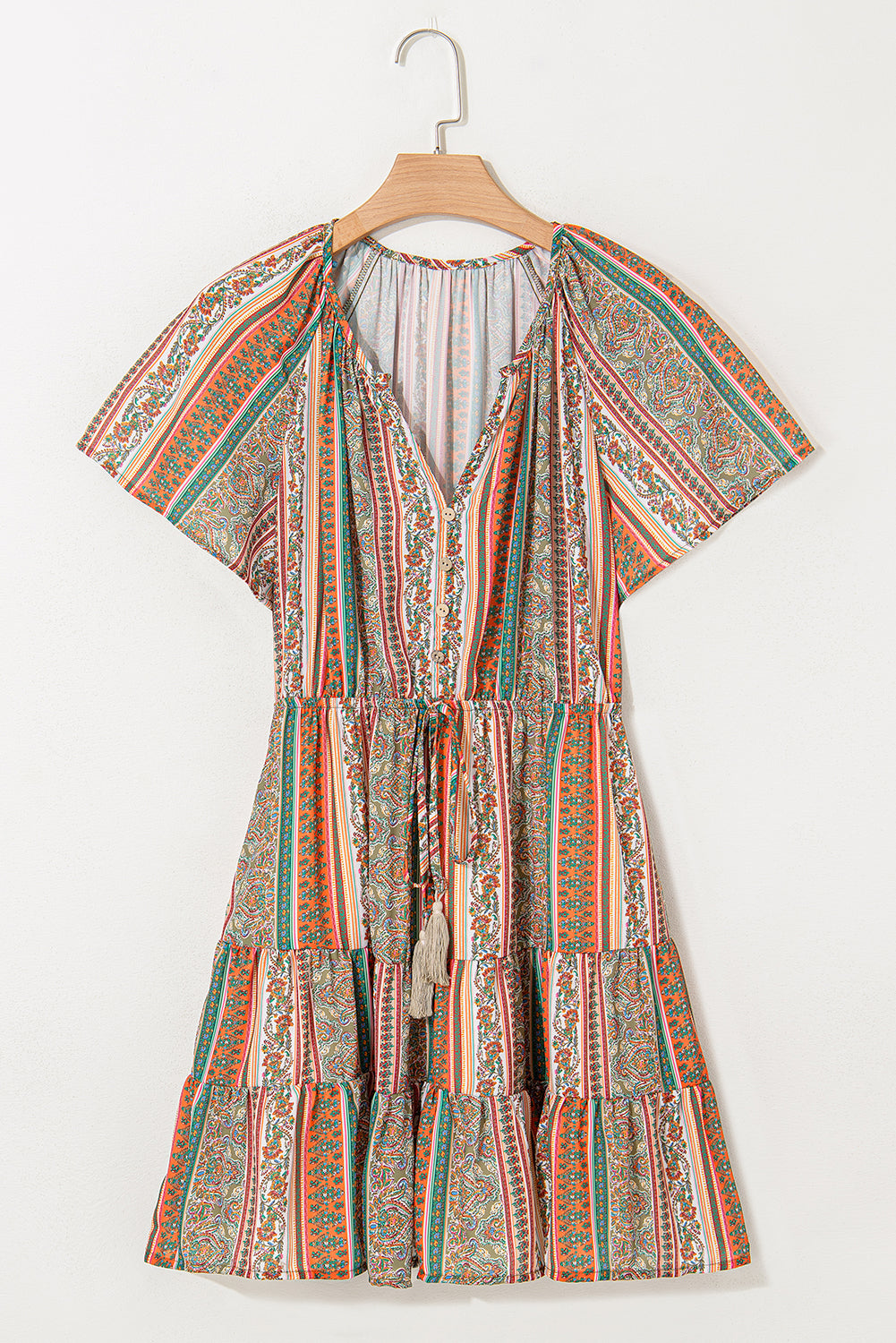 Red Bohemian Tiered Dress