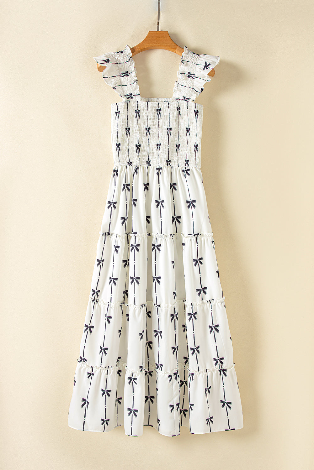 Black Bow Tiered Maxi Dress