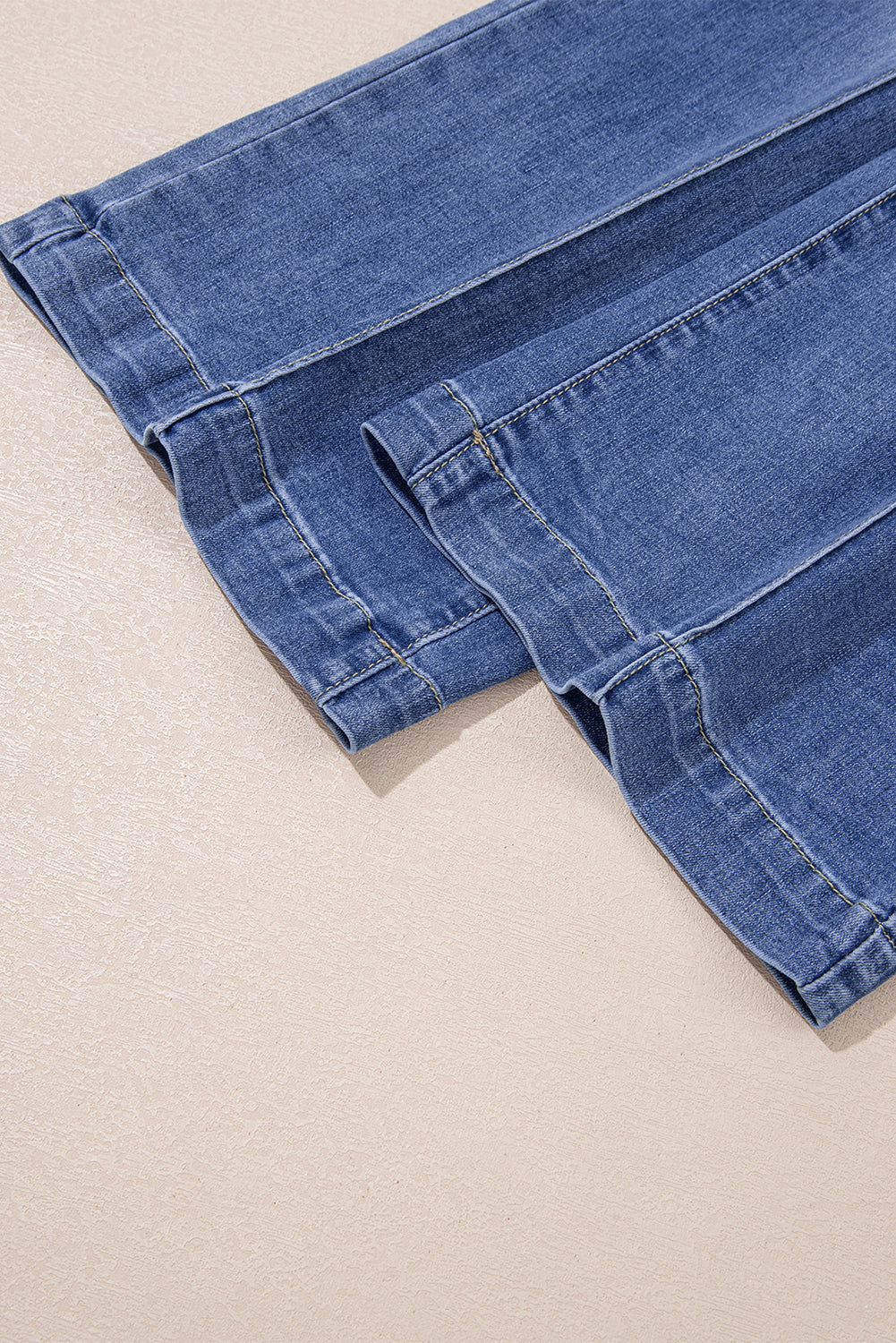 Blue Tailored Straight High Rise Jeans