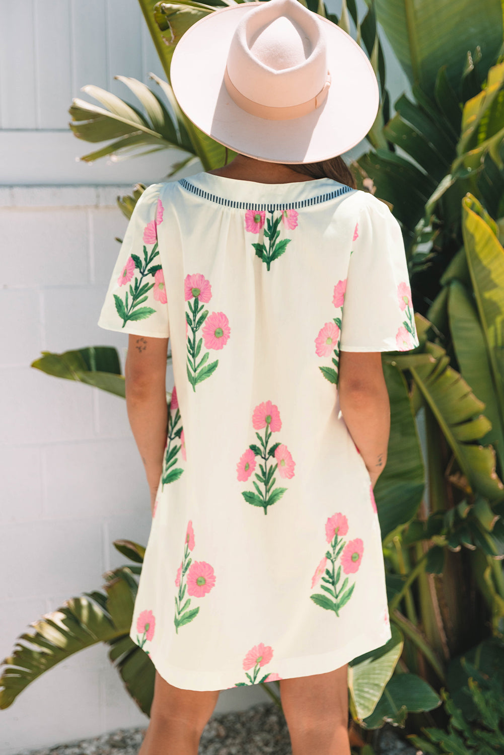 Apricot Floral Mini Dress