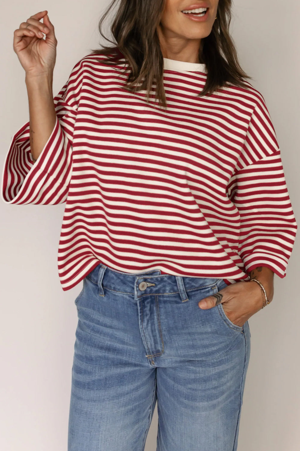 Red Stripe Bowknot Tee