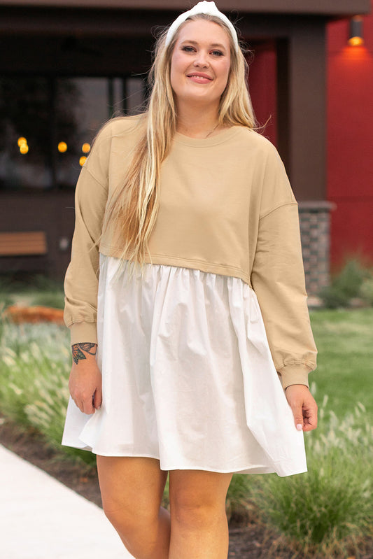 Apricot Color Block Mini Dress
