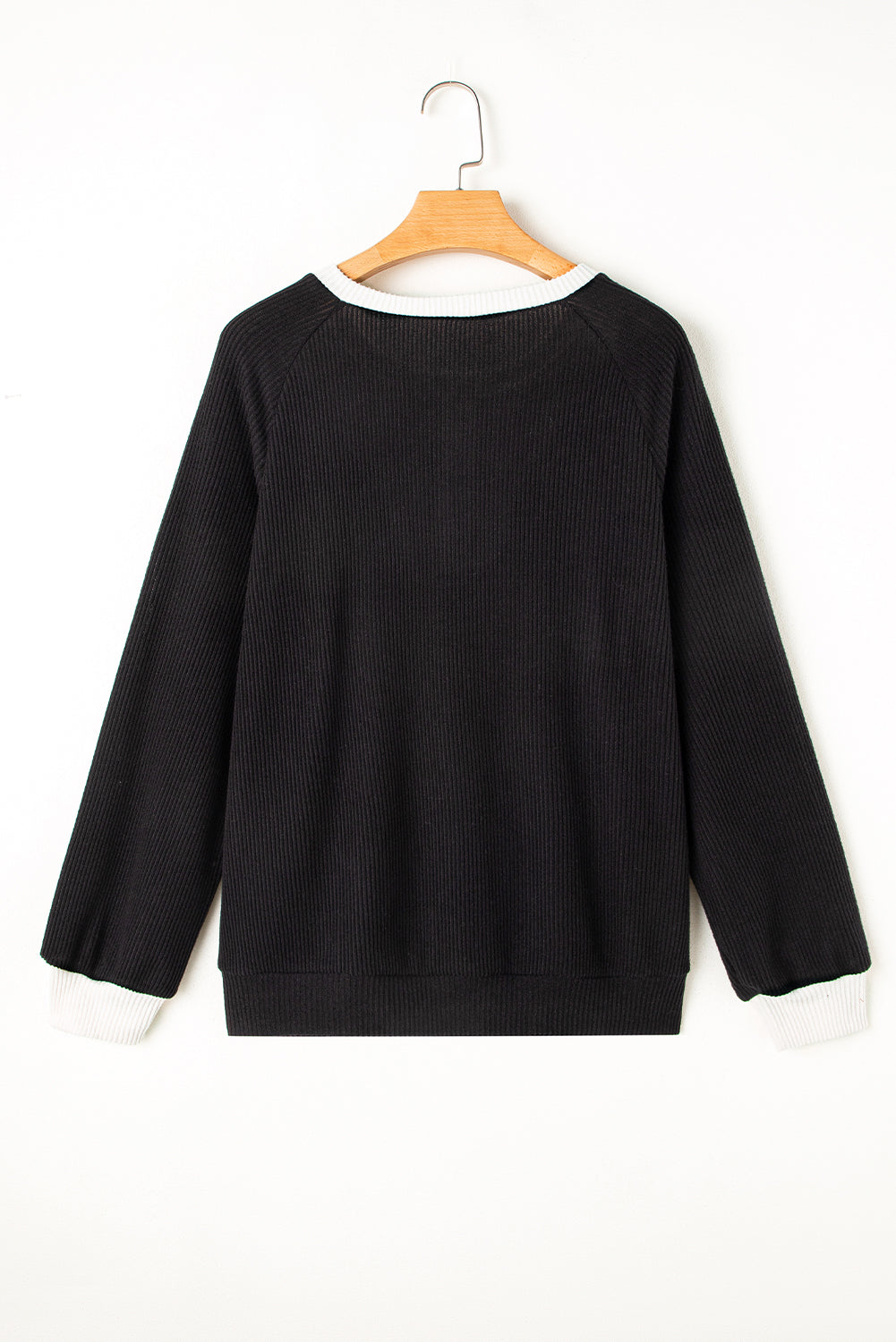 Black Ribbed Loose Fit Top