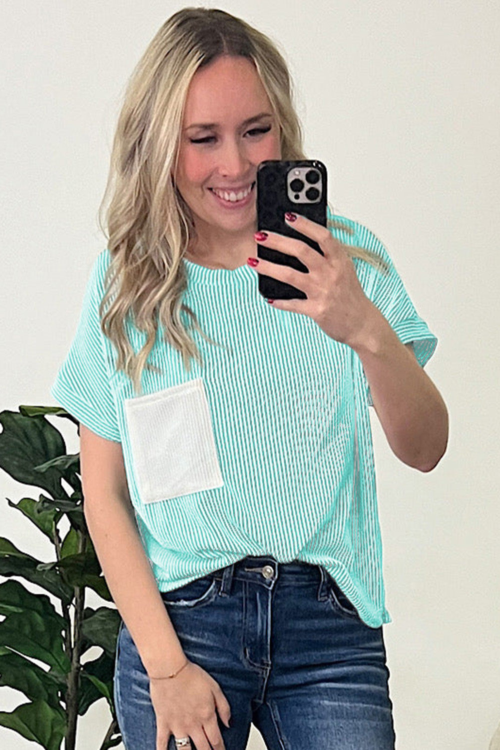 Light Blue Corded Knit Shirt