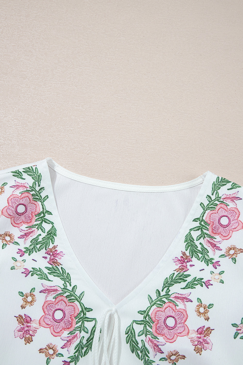 White Flower Babydoll Blouse