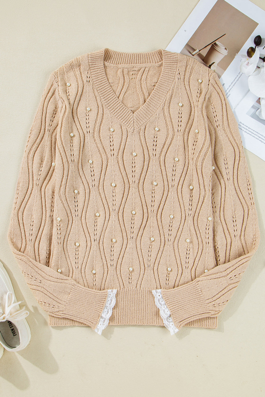 Smoke Gray Pearl Sweater