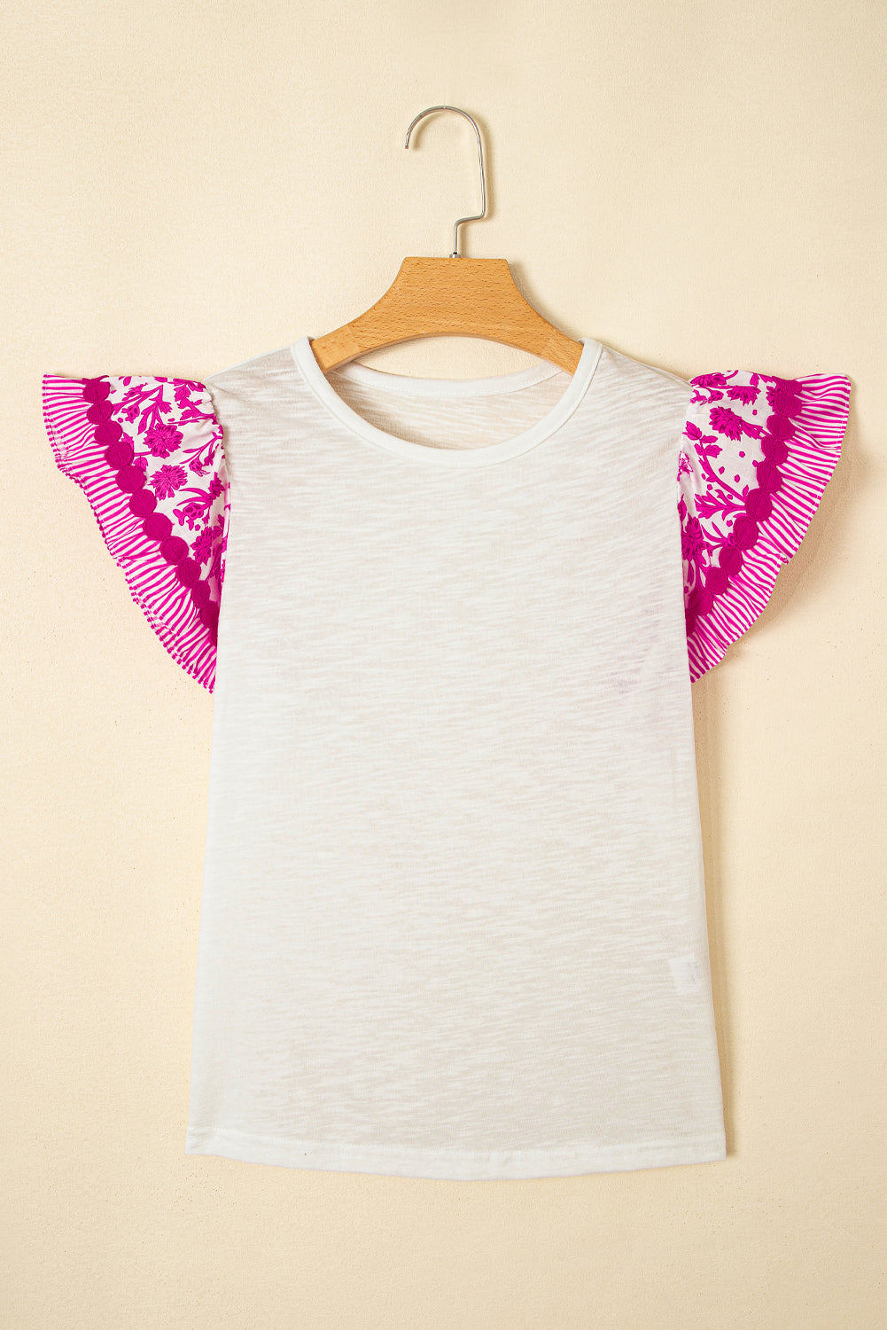 Rose Trim Patchwork Blouse