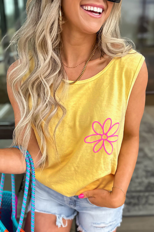 Yellow Flower Tank Top