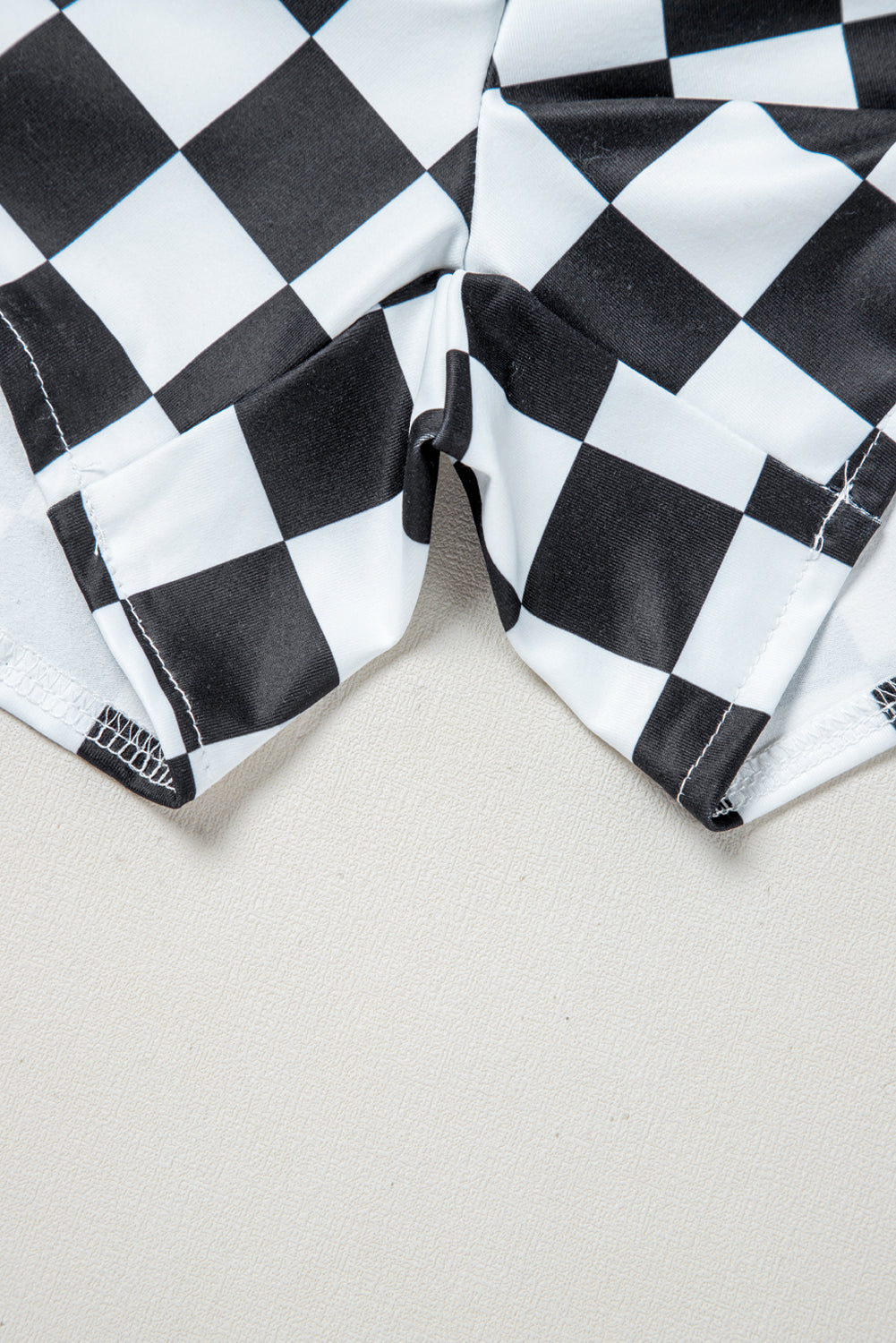 Black Checkered High Waist Shorts