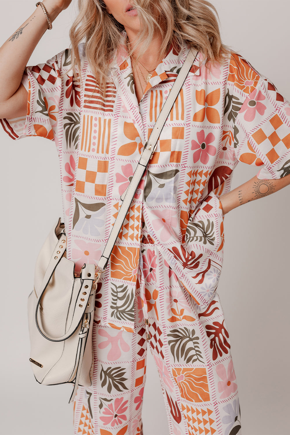 Orange Plant Checkered Set