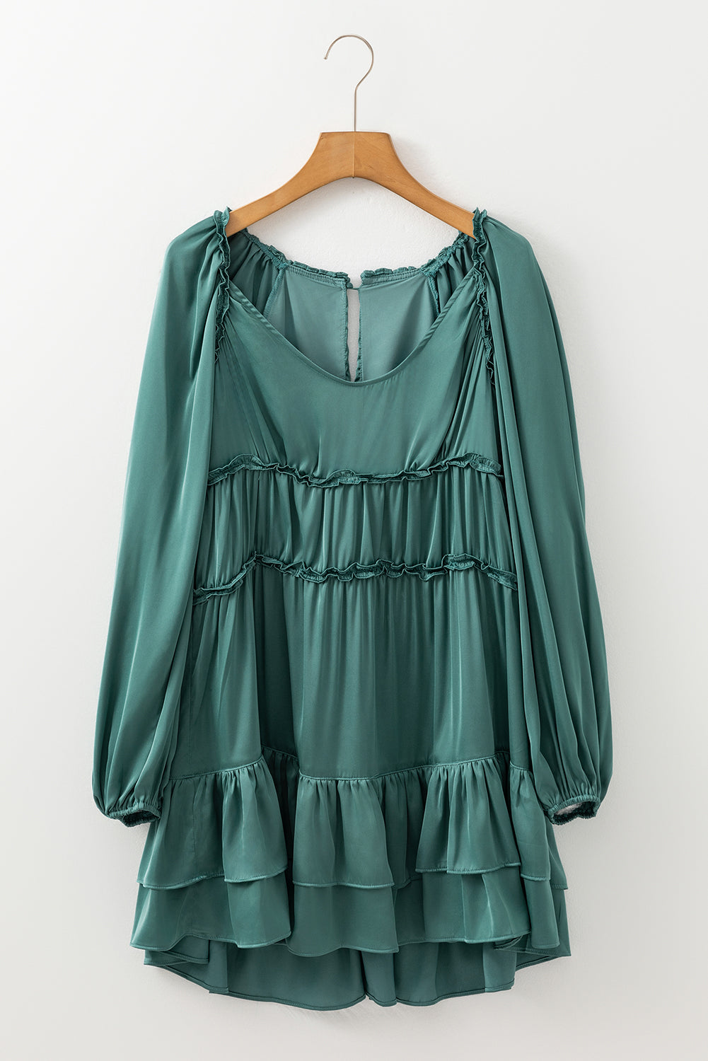 Mist Green Tiered Mini Dress