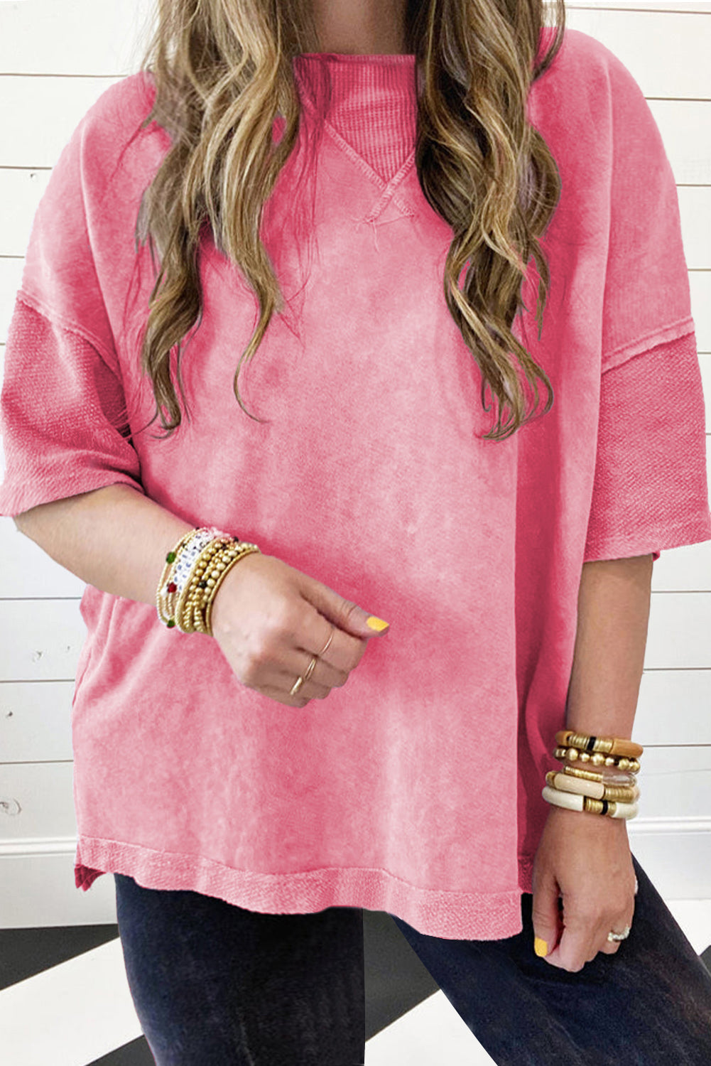 Strawberry Pink Mineral Wash Top