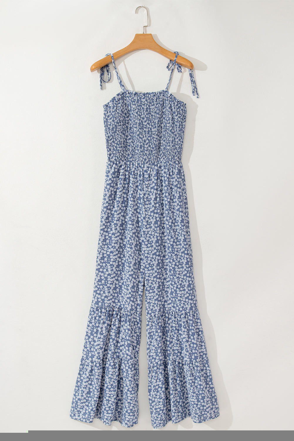 Dusk Blue Wide Leg Floral Jumpsuit