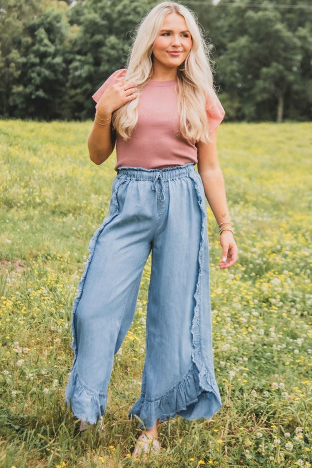 Light Wash Wide Leg Jeans