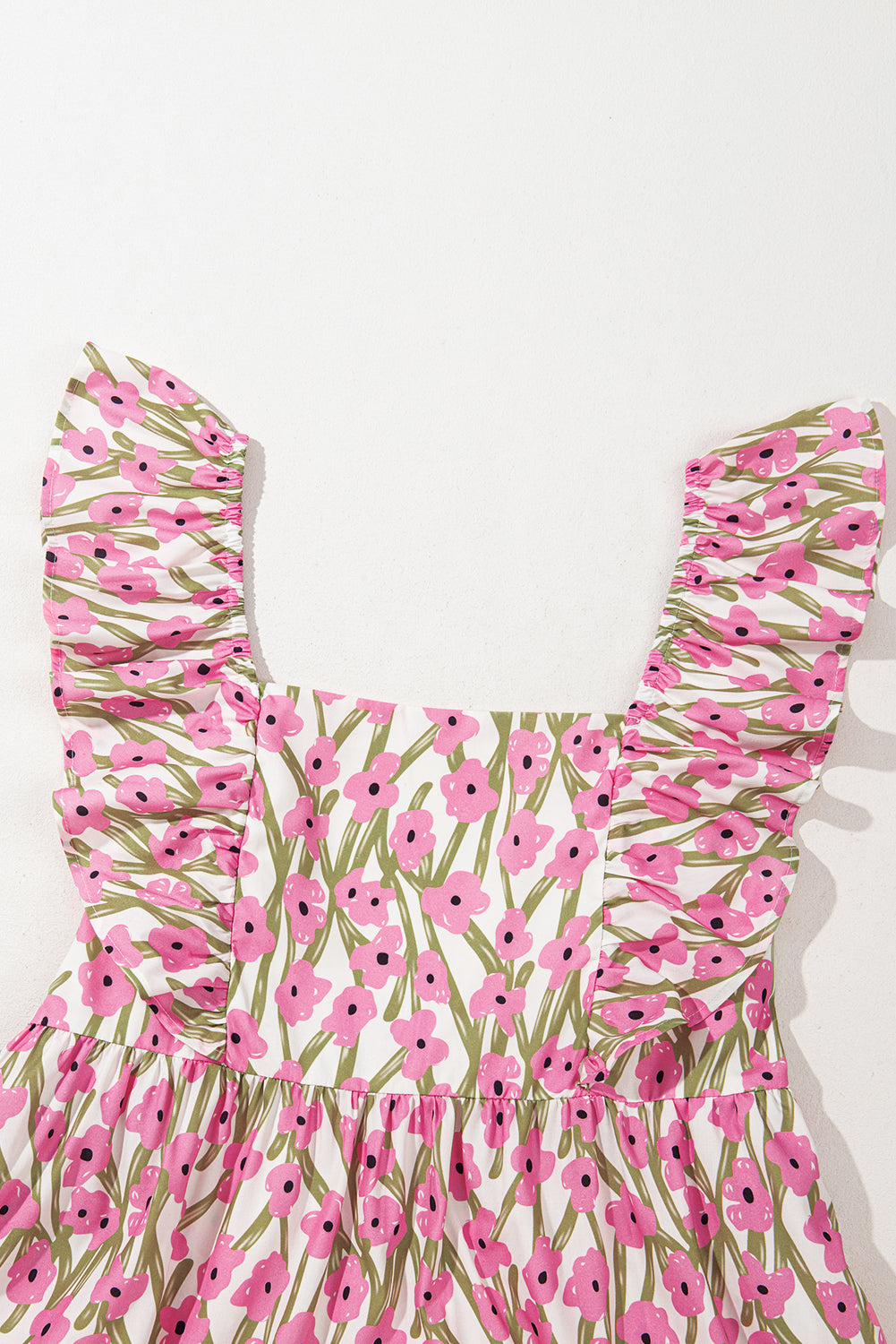 Pink High Waist Floral Maxi Dress