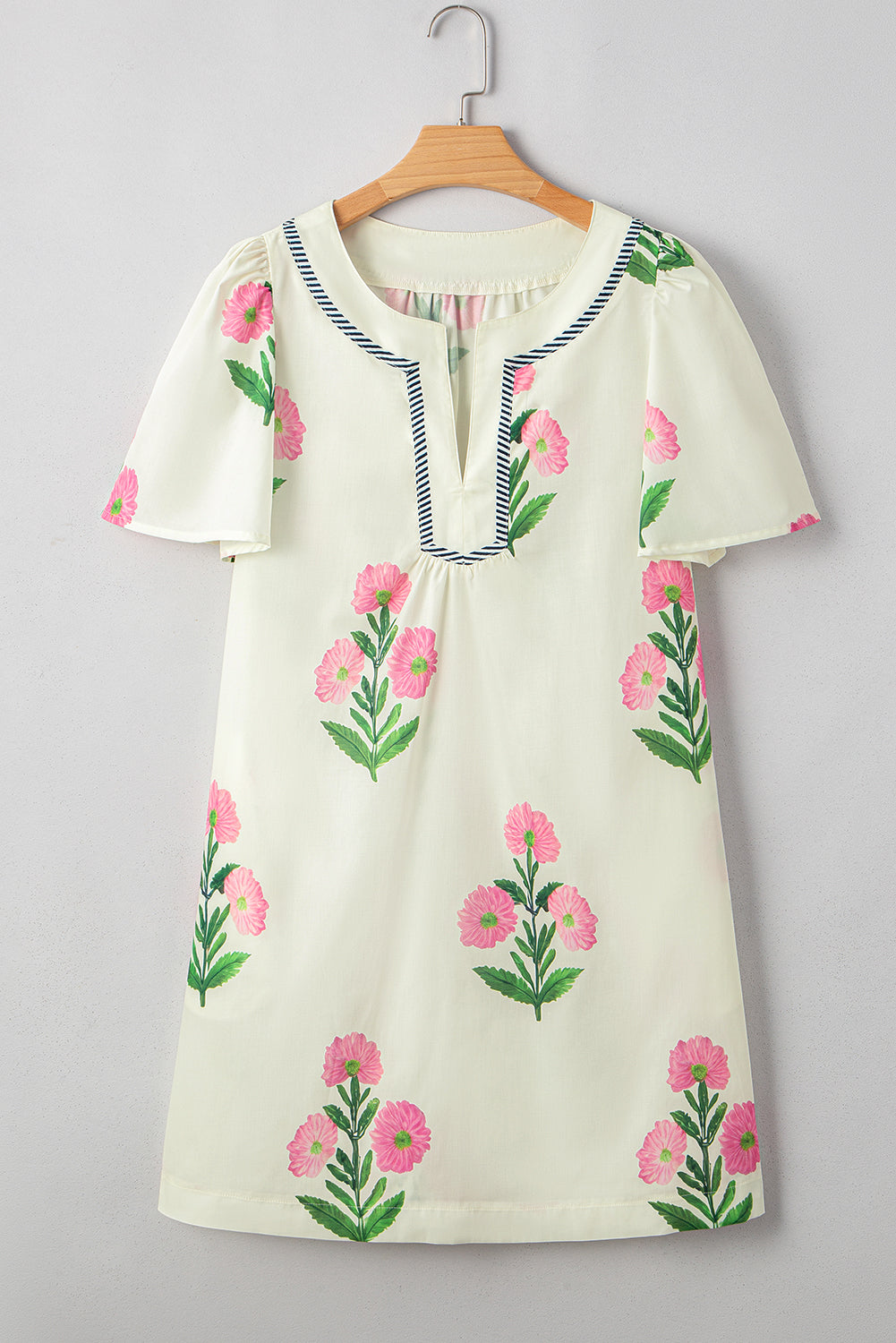 Apricot Floral Mini Dress