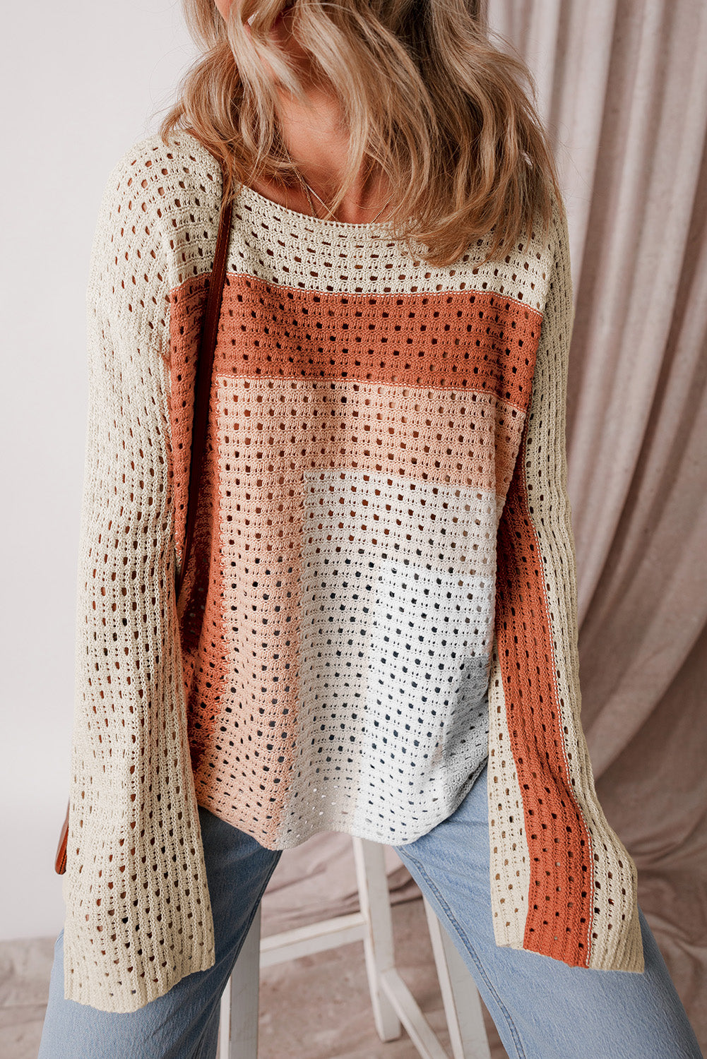 Apricot Baggy Sweater Top