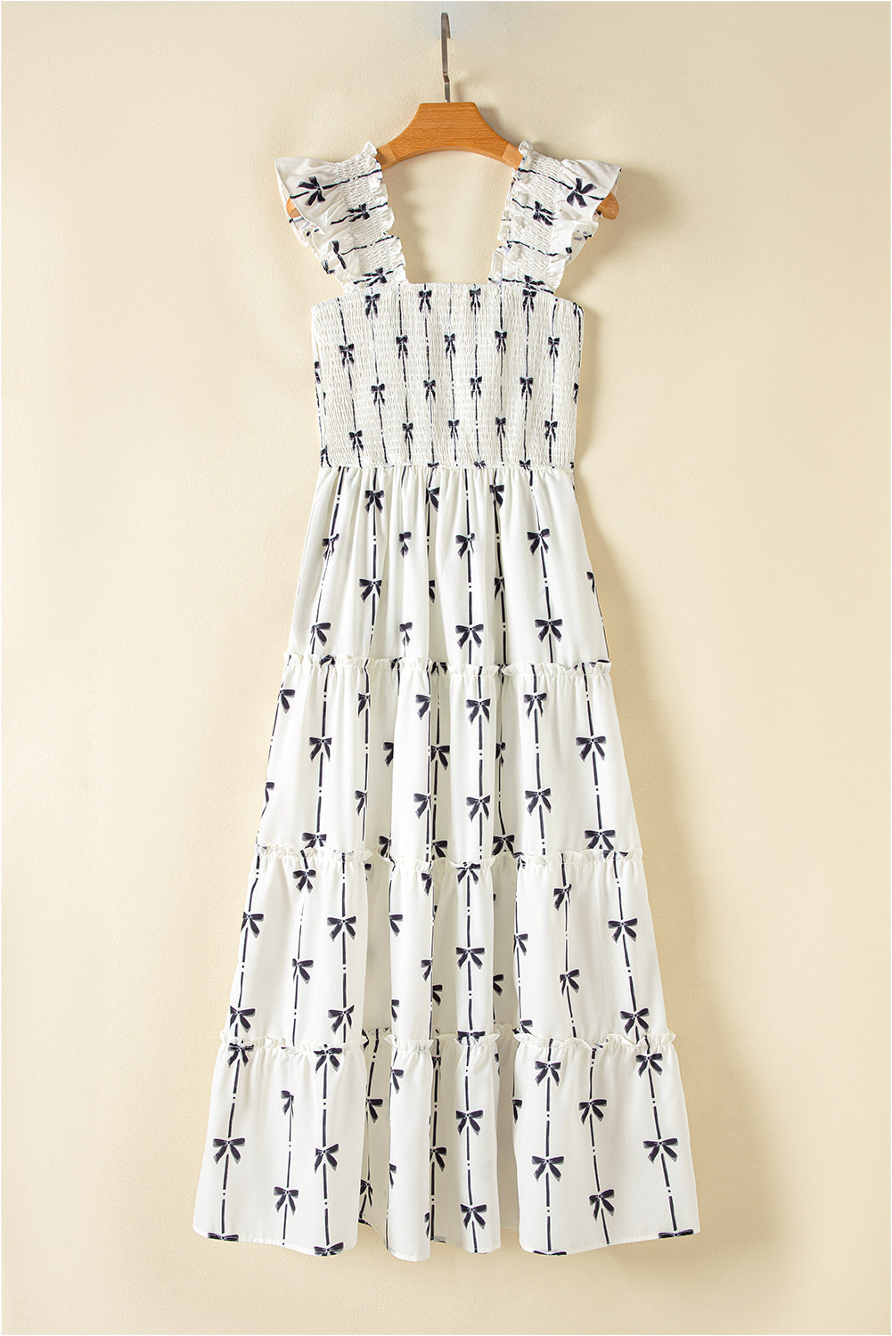 Black Bow Tiered Maxi Dress