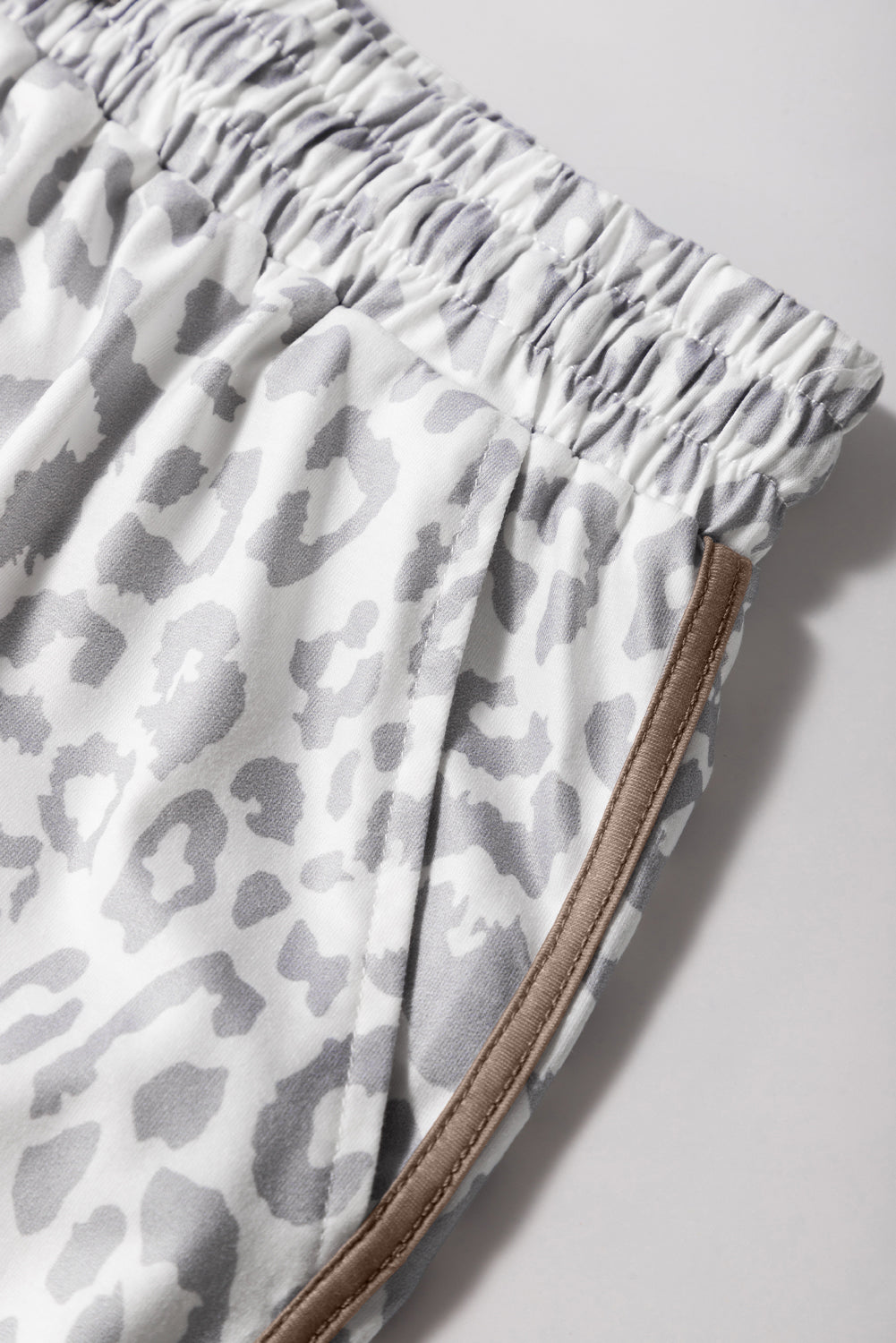 White Leopard Casual Shorts