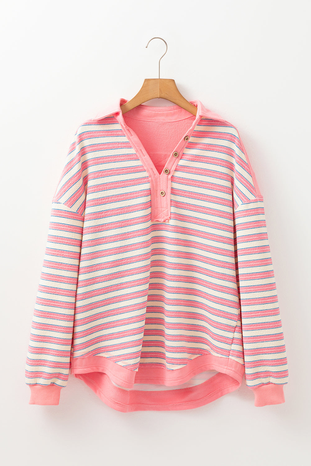 Pink Stripe Buttoned Top