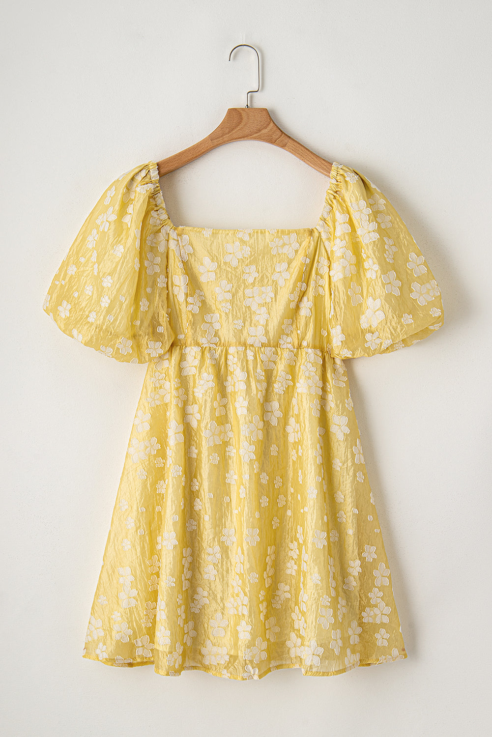 Yellow Boho Flower Mini Dress