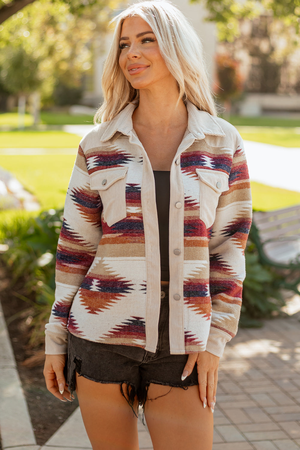 Multicolour Western Aztec Shacket
