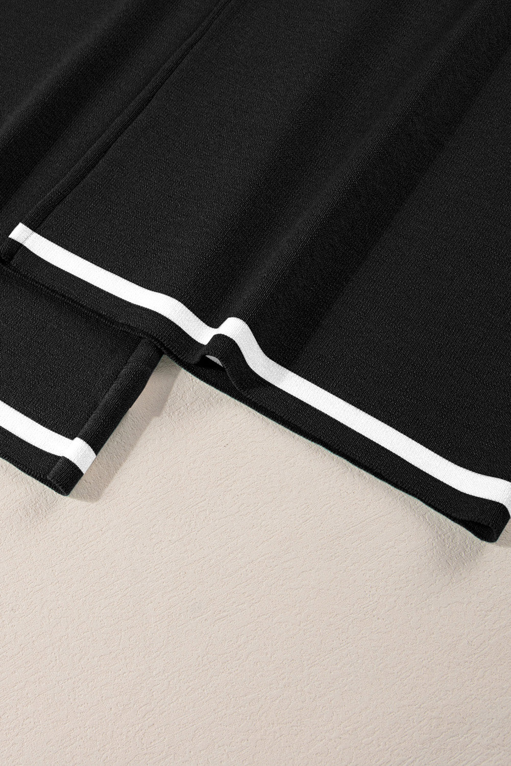 Black Contrast 2pcs Sweater Set