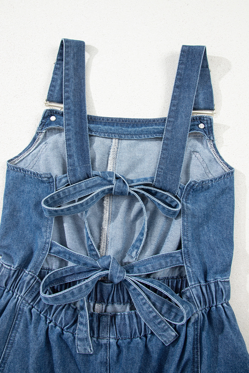 Buckle Straps Denim Romper