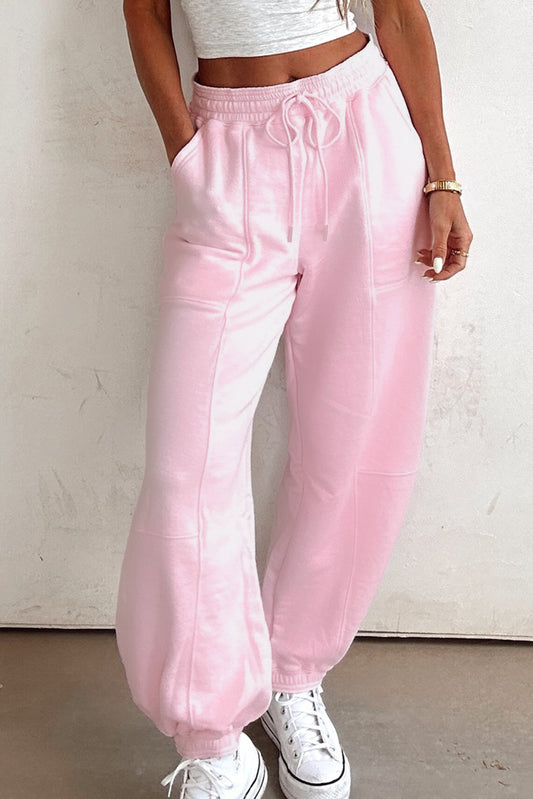 Light Pink Drawstring Jogger Pants