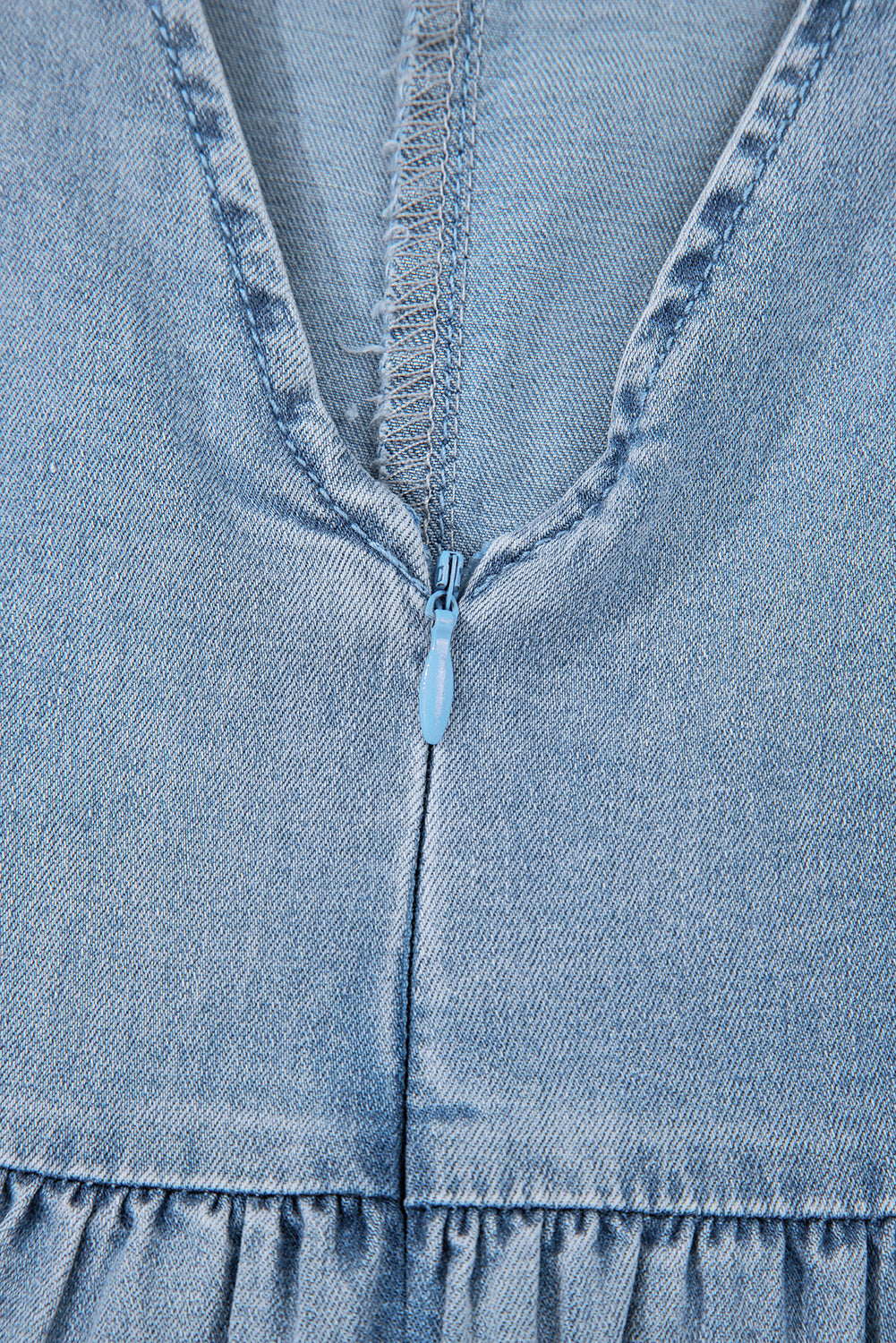 Square Bowknot Denim Dress