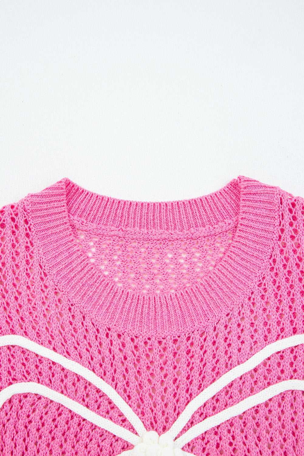 Pink Bow Knitted Drop Sweater