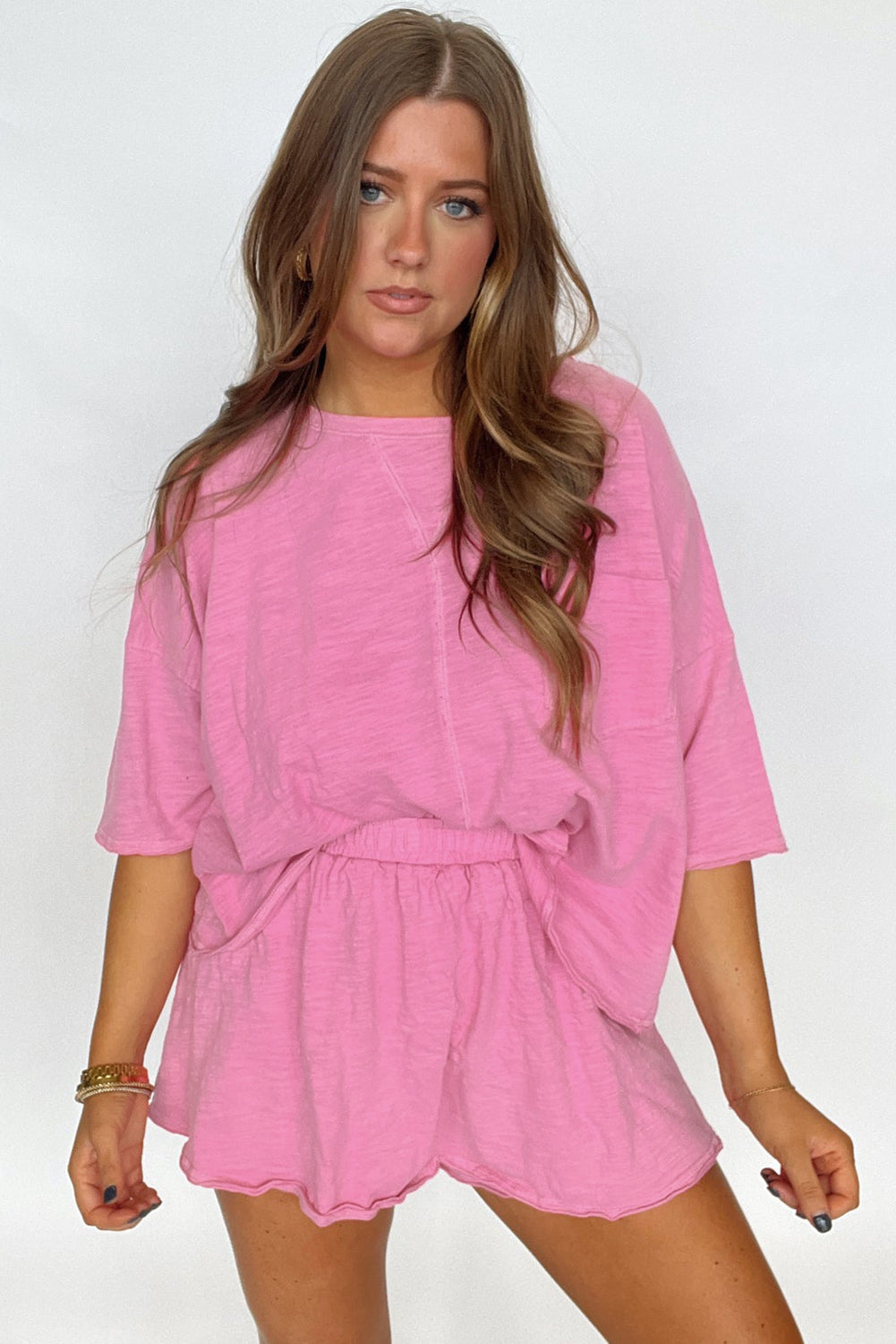 Sachet Pink High Waist Skirt Set