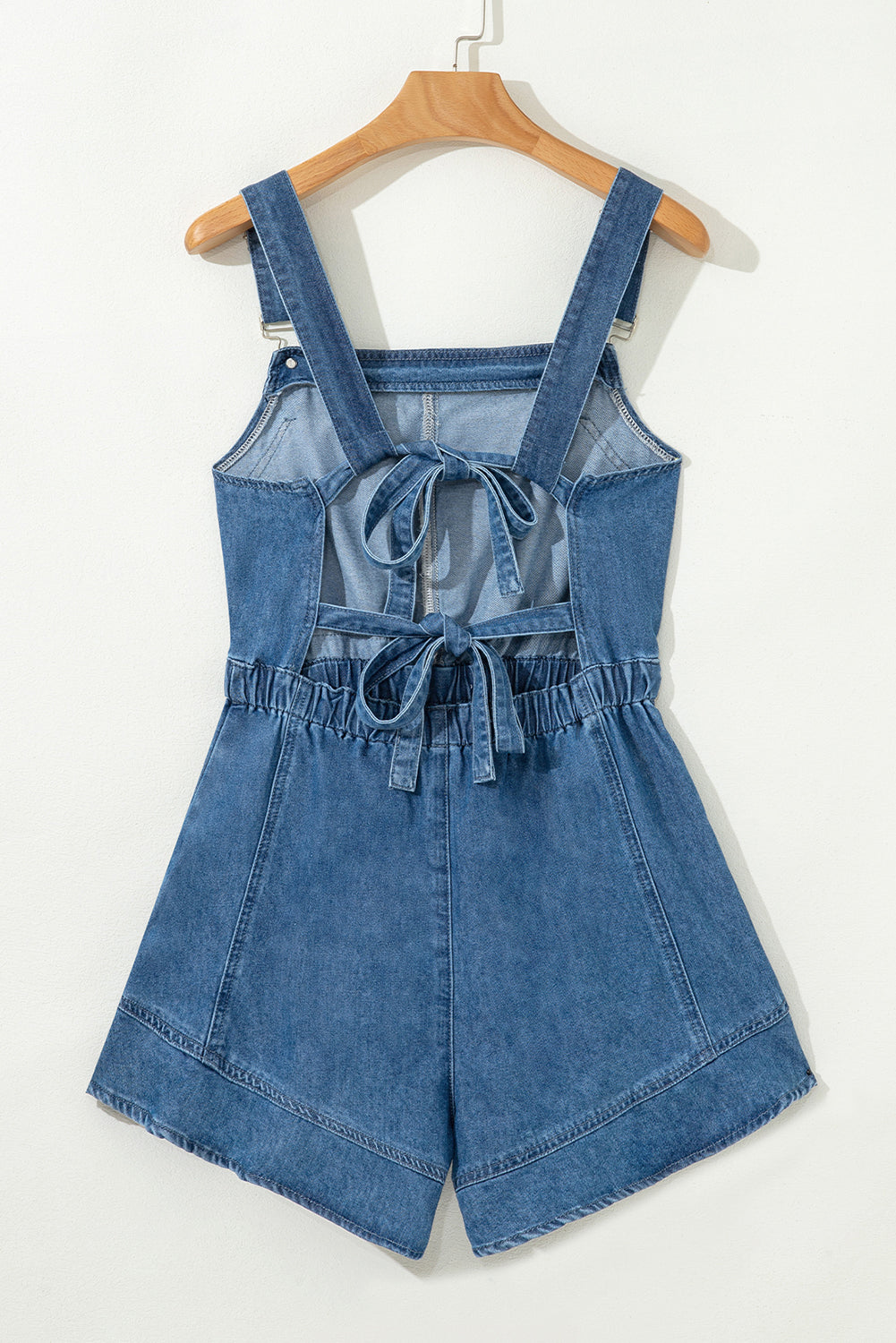 Buckle Straps Denim Romper