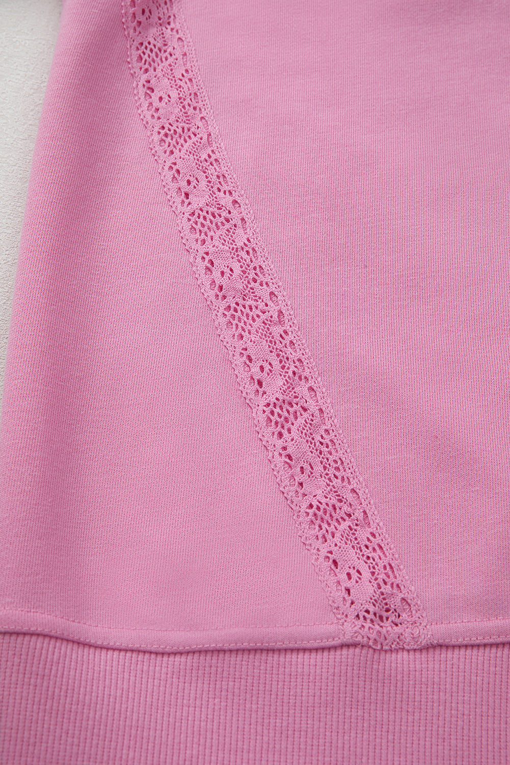 Bright Pink Lace Sweatshirt