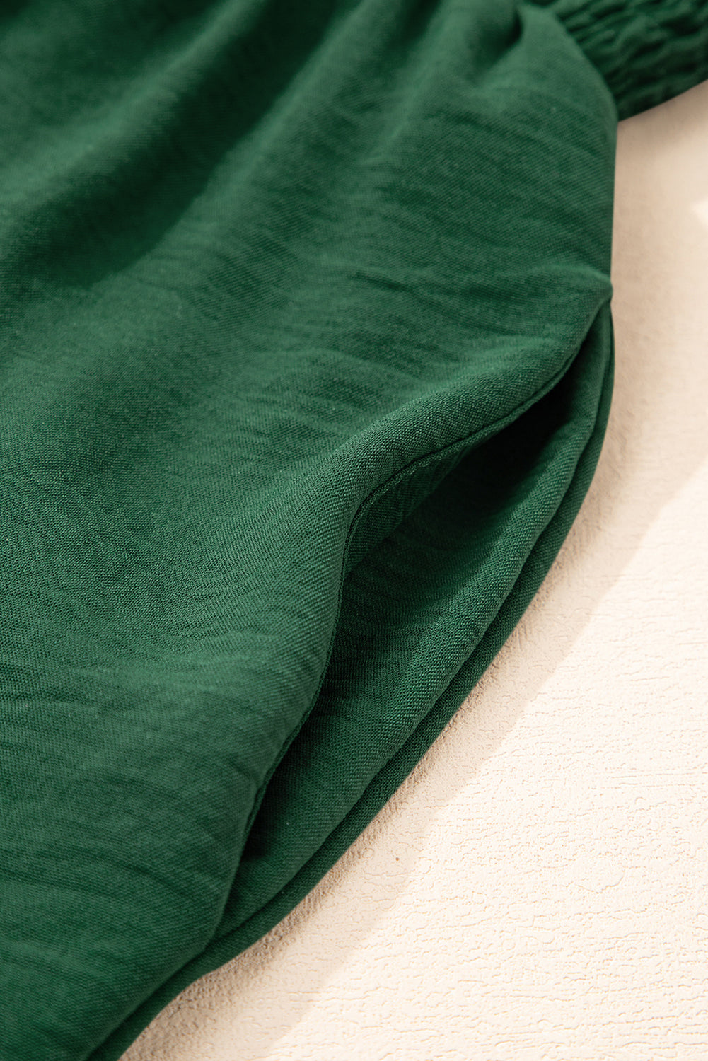 Green Smocked Wide Leg Jumpsuit