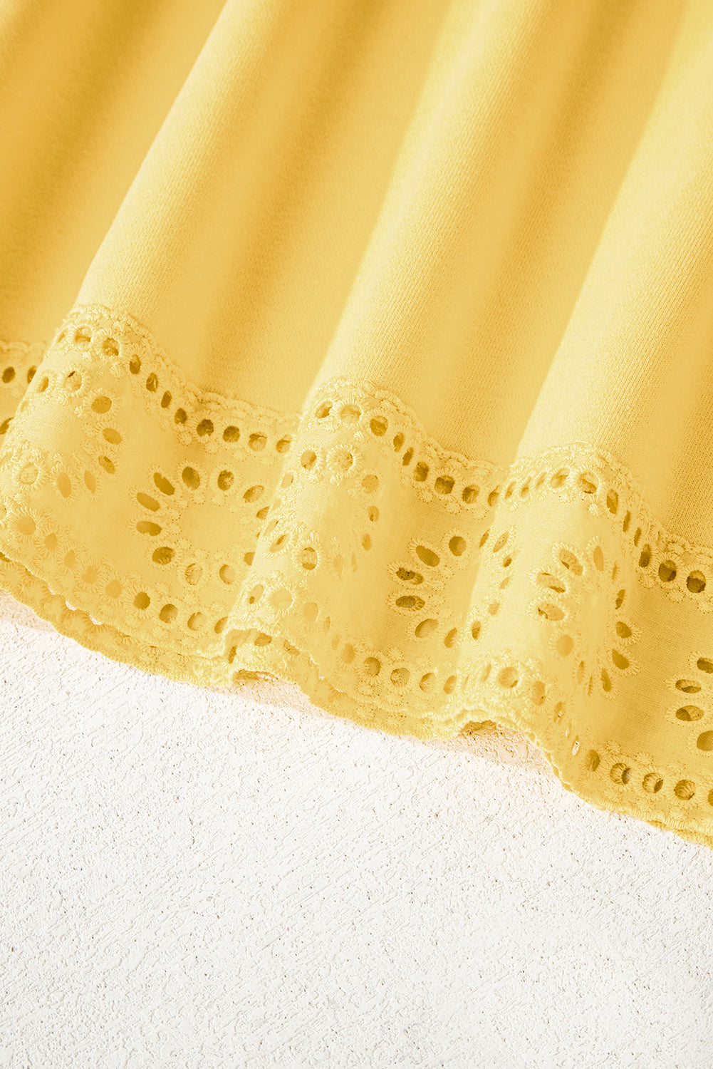 Yellow Cream Embroidered Flower Sweatshirt