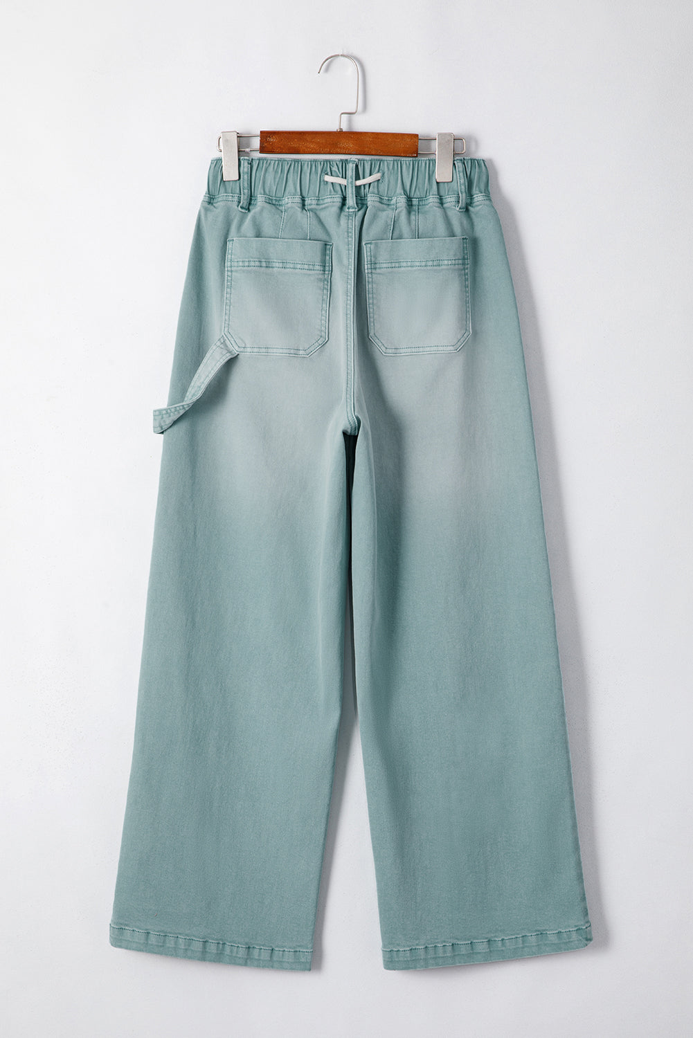 Smoke Green Mineral Wash Wide Leg Jeans