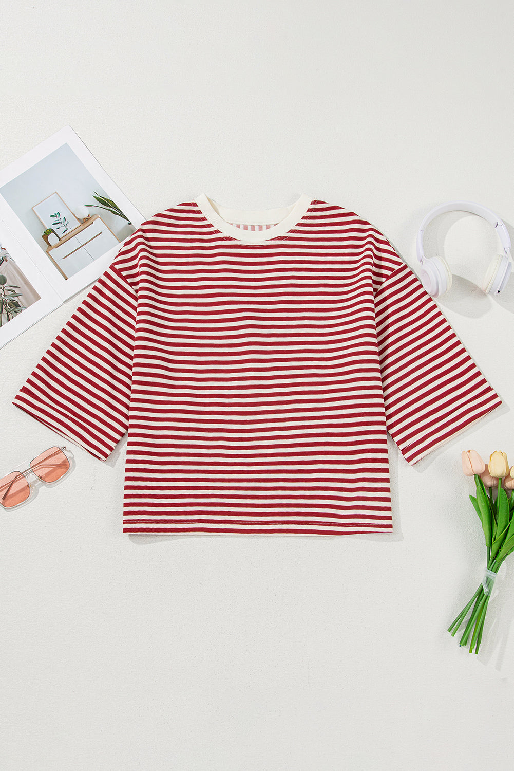 Red Stripe Bowknot Tee