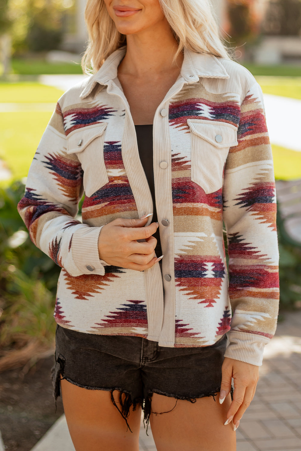 Multicolour Western Aztec Shacket