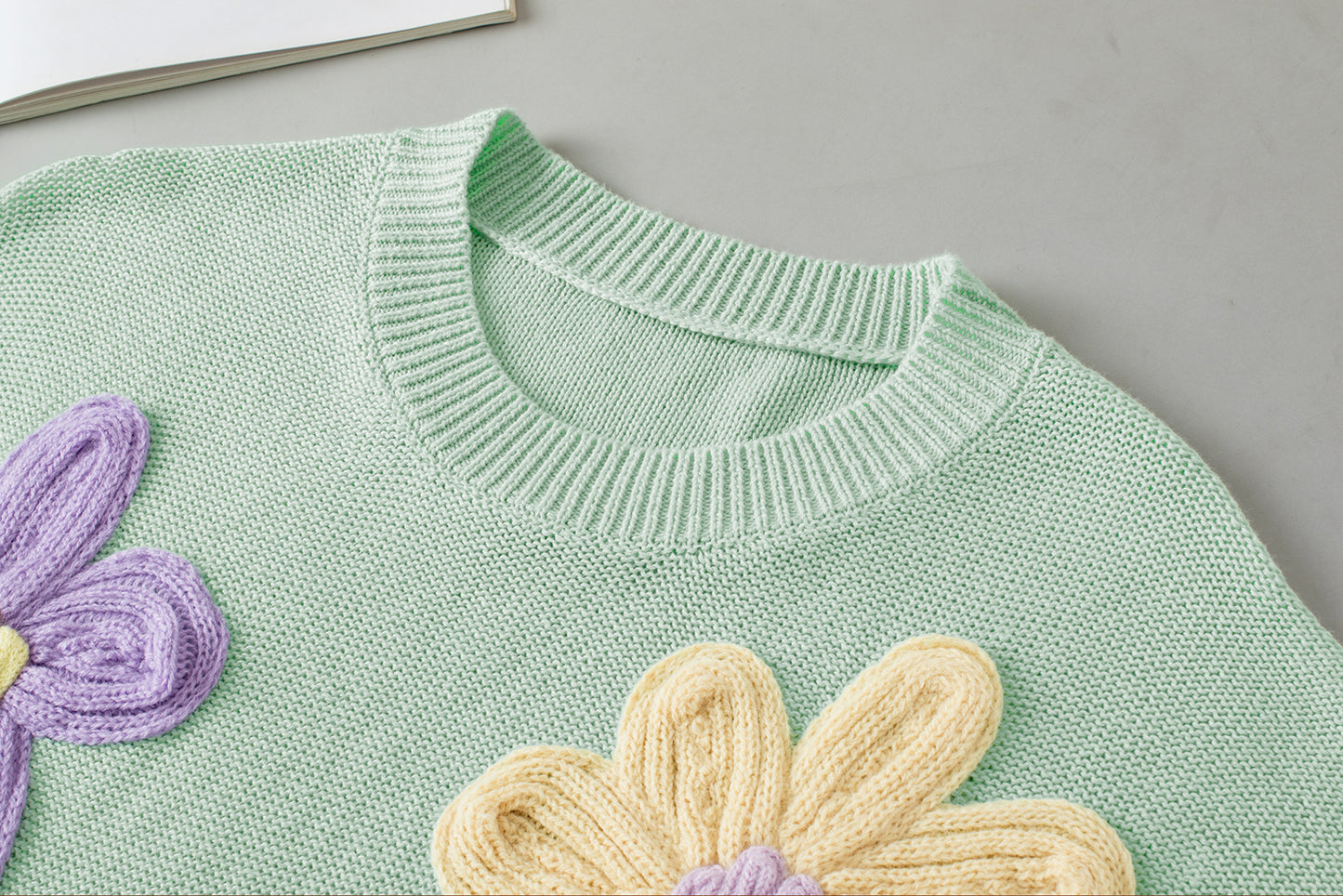 Jade Multi Crochet Flower Top