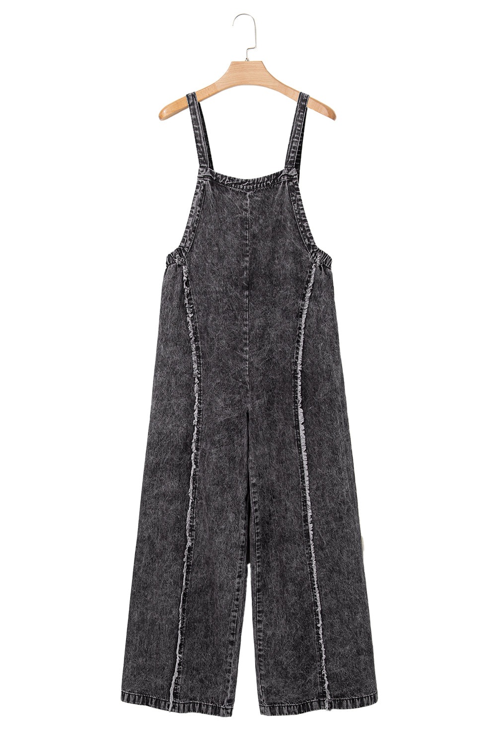 Dark Grey Light Wash Wide Leg Denim Overall