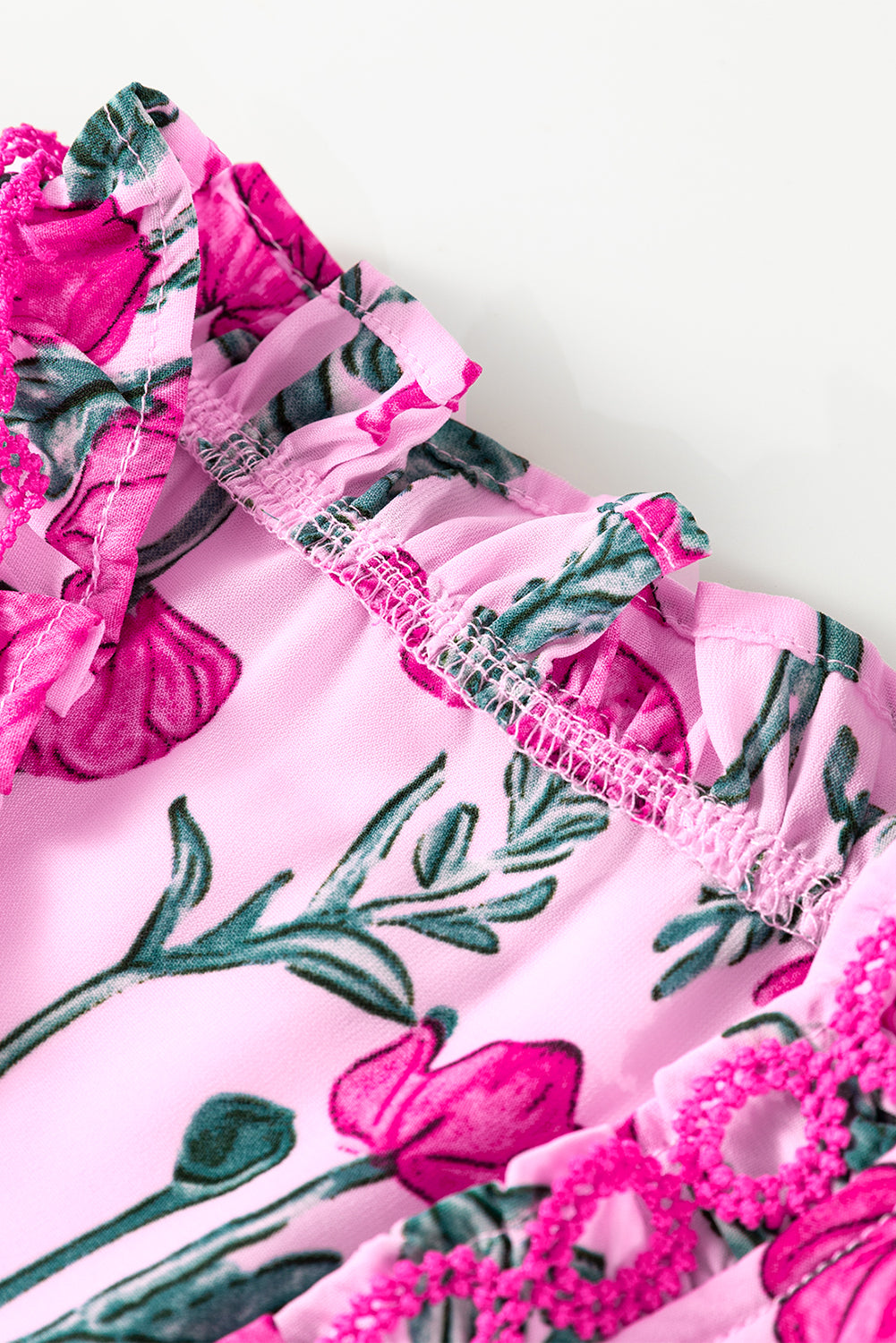 Pink Floral Lace Blouse