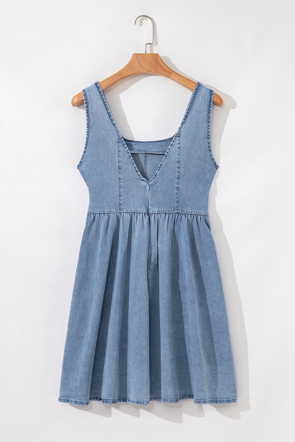 Square Bowknot Denim Dress