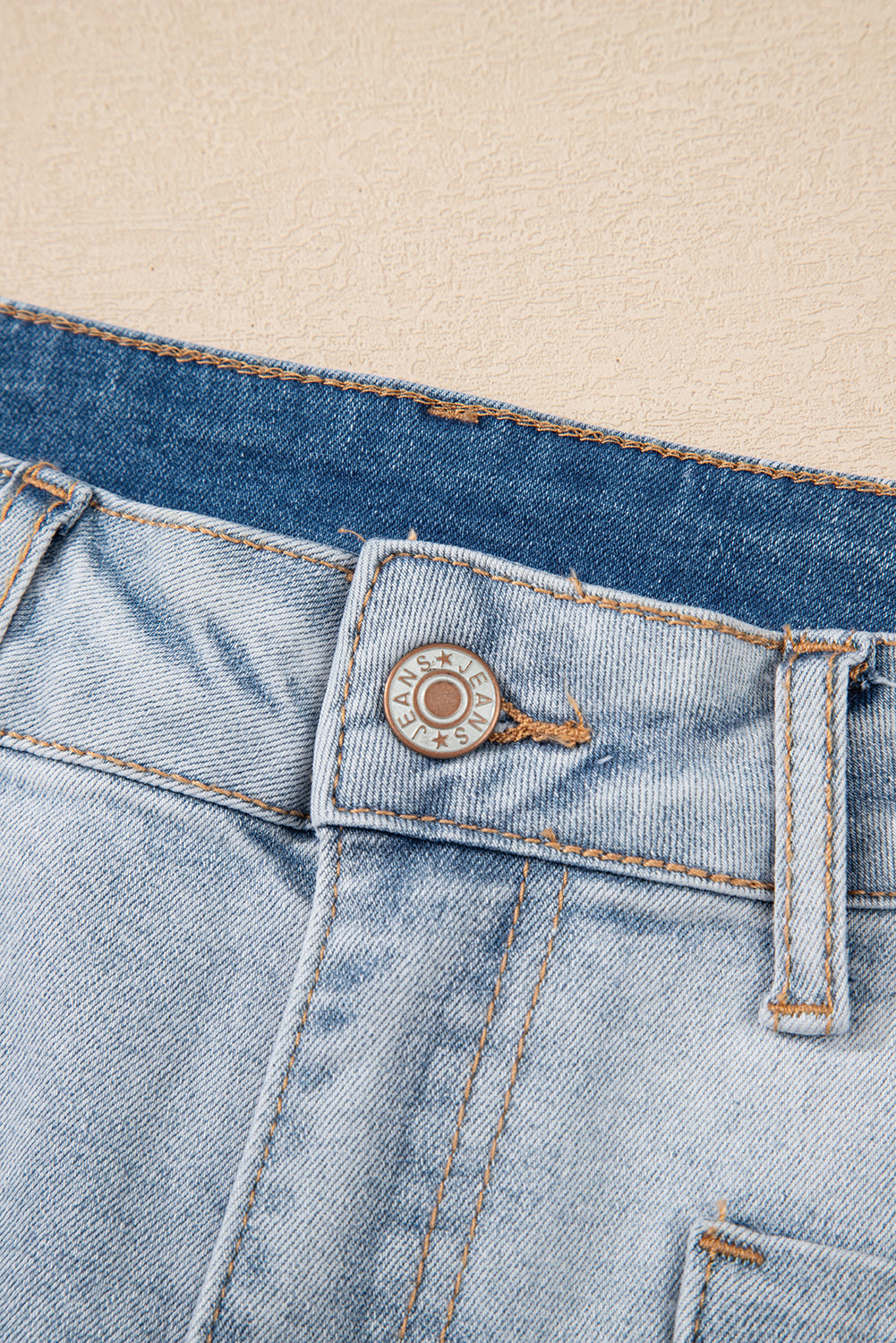 Blue Light Wash High Rise Denim Shorts