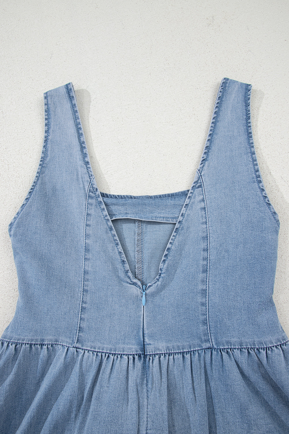 Square Bowknot Denim Dress