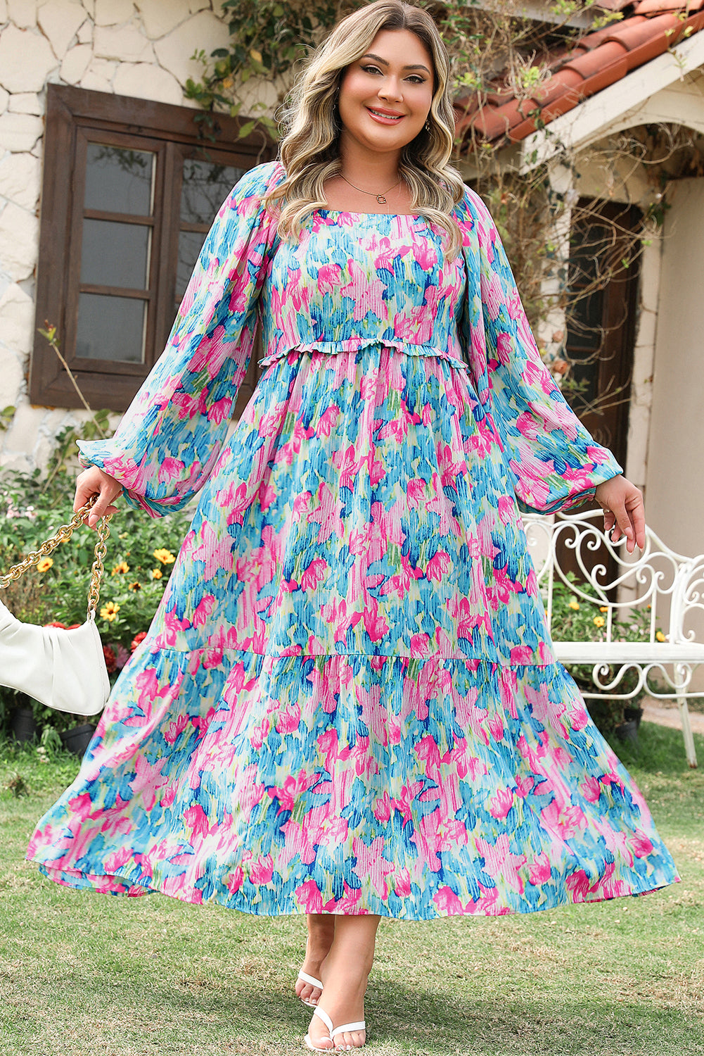 Blue Floral Maxi Dress
