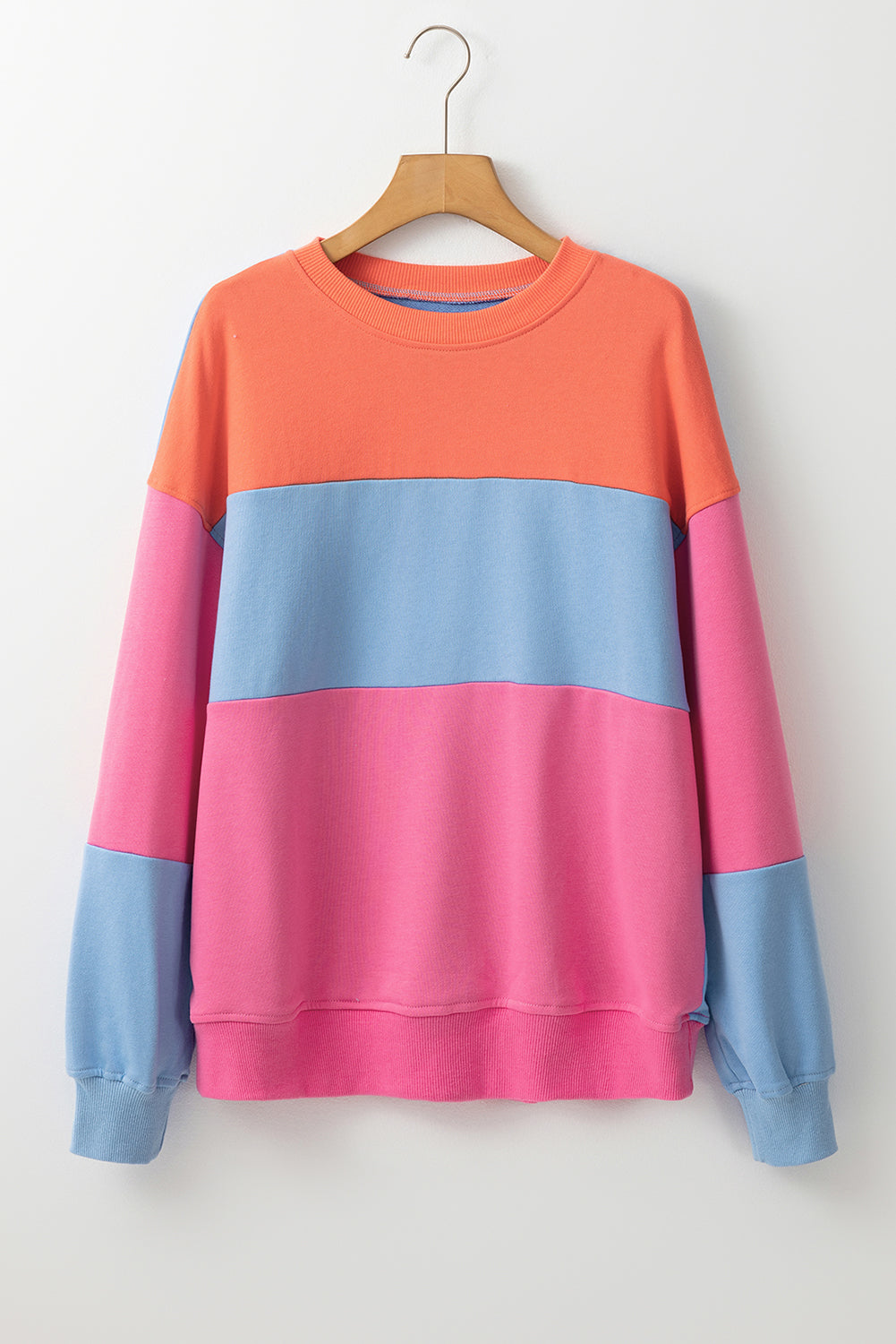 Bright Pink Colorblock Sweatshirt