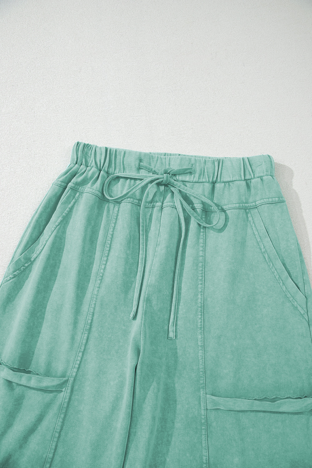 Mint Green High Waist Wide Leg Cargo Pants