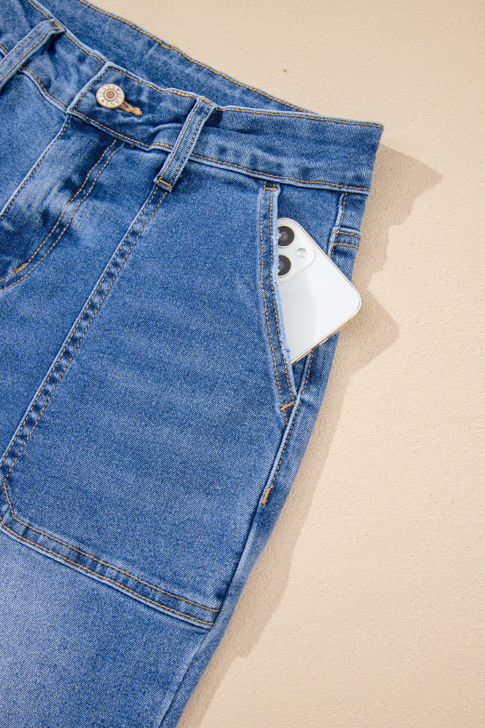 Sky Blue High Rise Wide Leg Jeans