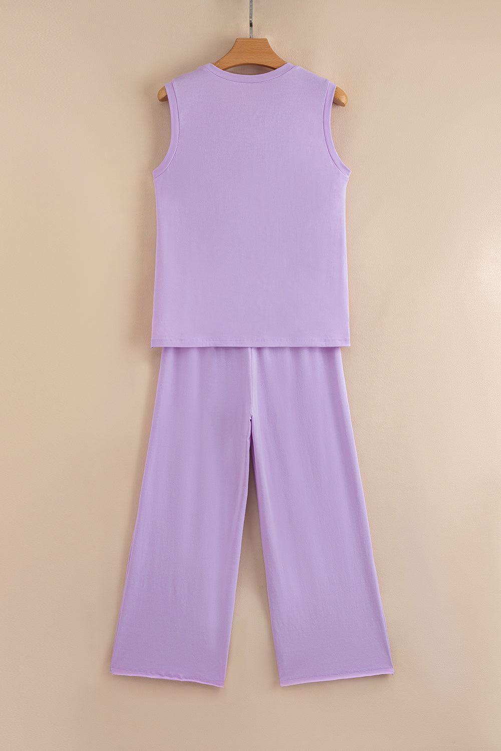 Purple Mineral Wash Casual T & Drawstring Pants Set
